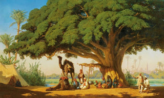 mile VernetLecomte - Travelling Artists Sketching An Arab Encampment Cairo.webp