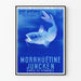 Vintage-Poster Morruhéine Juncken - Wanddekoration Blau Fisch
