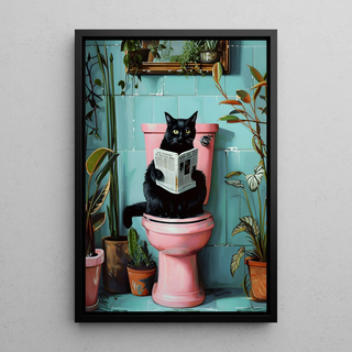 Cat and Reading Board - Quirky Relaxation Moment