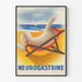 Vintage-Poster Neurogastrine – Retro-Wanddekoration Strand und Entspannung
