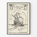 Vintage-Poster Glückwünsche 1938 altes Schiff auf dem Meer Artem Legrand