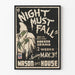 Vintage-Poster Night Must Fall - Theater und Horror-Drama