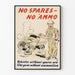 Vintage-Militärposter « Keine Ersatzteile, keine Munition »