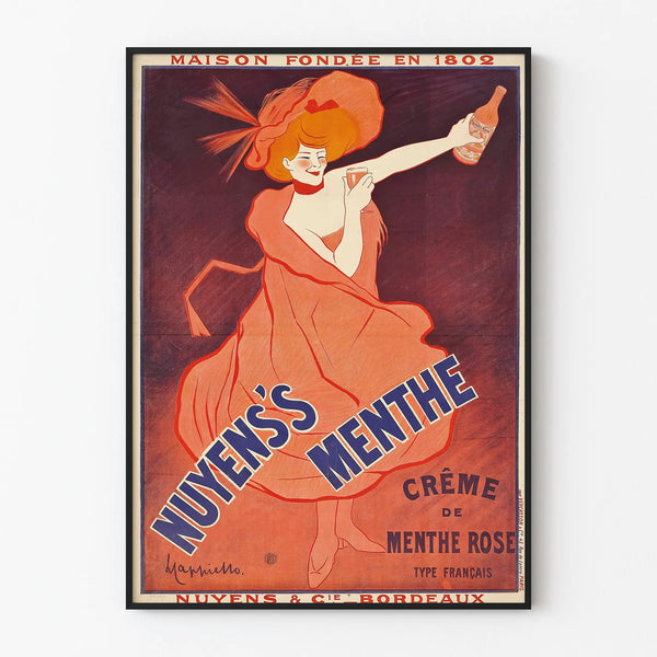 Vintage-Poster Nuyens's Menthe - Alte Werbung für Crème de Menthe Rose