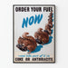 Vintage-Poster Eichhörnchen und Kohle Wanddekoration