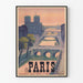 Vintage-Poster Paris Landschaft und Brücken über die Seine