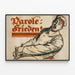 Vintage-Poster Parole: Frieden, expressionistische Wanddekoration — gerahmtes Bild an der Wand