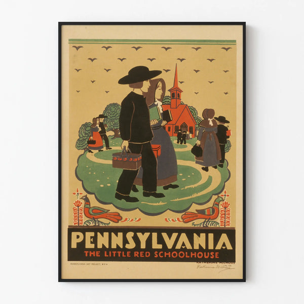 Vintage-Poster Pennsylvania The Little Red Schoolhouse