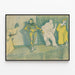 Künstlerischer Poster mit Theater-Szene in Kostümen, Vintage — gerahmtes Bild an der Wand