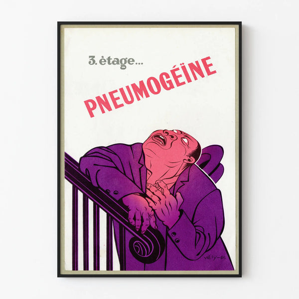 Vintage-Poster Pneumogéine 1951 zur Wanddekoration