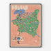 Poster Karte mit Illustration von Polen - Vintage-Wanddekoration Europa