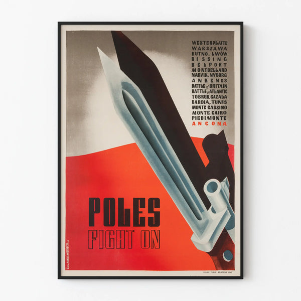 Polnisches Propagandaposter „Polen kämpft weiter“ für Wanddekoration