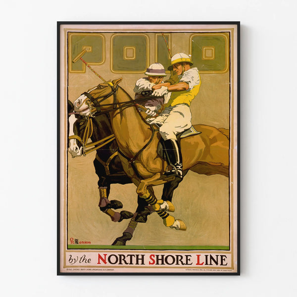 Vintage-Poster Polo von der North Shore Line - Sportliche Wanddekoration