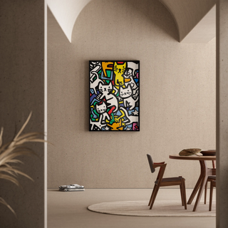 Pop Art Poster - Tanz der Katzen