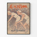 Vintage-Poster mit zwei Athleten beim Start eines Rennens