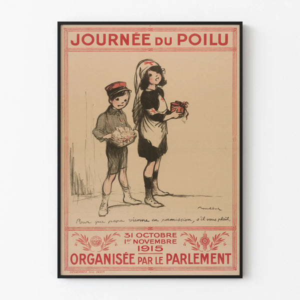 Vintage-Poster Tag des Poilu 1915 – Historische Wanddekoration