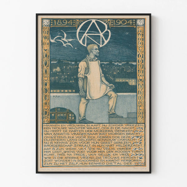 Vintage-Poster zum 10. Jubiläum der Niederländischen Diamantgilde