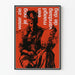 Vintage Wanddekoration Poster mit dominanten Rot- und Schwarztönen