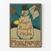 Vintage-Poster Schneemann Prosit Neujahr 1904 Berliner Morgenpost
