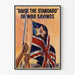 Vintage-Poster „Raise the Standard of War Savings“ mit britischer Flagge