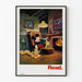 Wanddekoration Poster Mickey Mouse beim Lesen am Kamin