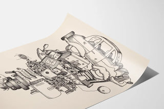 Poster Wanddekoration Recycling - Engagementsvolle und Künstlerische Illustration