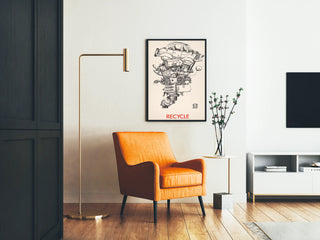 Poster Wanddekoration Recycling - Engagementsvolle und Künstlerische Illustration
