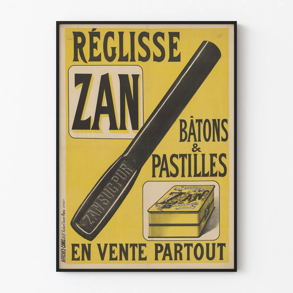 Vintage-Poster Lakritz Zan - Stäbchen und Pastillen
