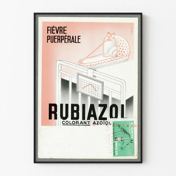 Vintage-Werbeplakat für Rubiazol-Azo-Farbstoff