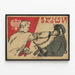 Antinazistische Propagandaposter - Geballte Faust gegen angeketteten Nazi-Soldaten — gerahmtes Bild an der Wand