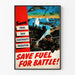 Vintage-Militärposter Kraftstoffsparsamkeit für die Schlacht