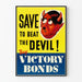 Vintage-Poster „Save to Beat the Devil“ – Retro-Wanddekoration