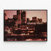 Vintage-Poster vom Ghirardelli-Platz in San Francisco bei Sonnenuntergang — gerahmtes Bild an der Wand