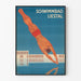 Vintage-Poster Schwimmbad Liestal Taucher in Aktion