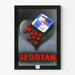 Vintage-Poster Wanddekoration Sedotan mit roten Pastillen