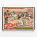 Vintage-Poster Sells Brothers - Reitshow mit Affen und Clowns — gerahmtes Bild an der Wand