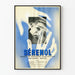 Vintage-Poster Sérénol – Retro-Wanddekoration in Blau und Schwarz