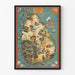 Vintage-Kartenposter Sri Lanka Ceylon Tee und Industrien