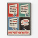 Vintage-Poster Kraftstoffersparnis – Industrielle Wanddekoration