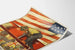 Vintage-Poster Teamwork Wins - Patriotische Industrielle Wanddekoration