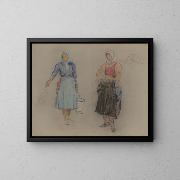 Studie von Frauen der Weinberge - Stefan Polkorb — gerahmtes Bild an der Wand