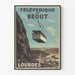 Vintage-Poster Seilbahn Béout in Lourdes – Retro-Wanddekoration
