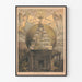Vintage-Poster Tempel des Lebens, Symbolische Wanddekoration