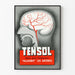 Vintage-Poster Tensol - Illustration der Gehirnarterie in Rot und Weiß