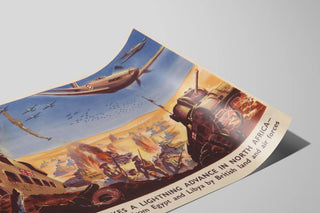 Vintage-Poster Fortschrittlicher Blitz der Britischen Armee in Nordafrika — Ansicht des Kunstwerks