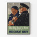 Vintage-Marine-Handels-Poster - Militärische Wanddekoration