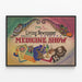 Vintage-Poster The Living Newspaper Medicine Show — gerahmtes Bild an der Wand