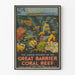 Vintage-Poster des Korallenriffs des Großen Barriereriffs