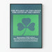 Wanddekoration Poster Saint Patrick Grüner Kleeblatt