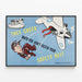 Vintage-Flugzeugsicherheits-Poster - Schnallen Sie Ihren Gurt an — gerahmtes Bild an der Wand